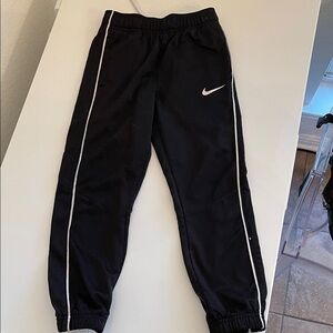 Nike Kids Black Joggers with White Accents